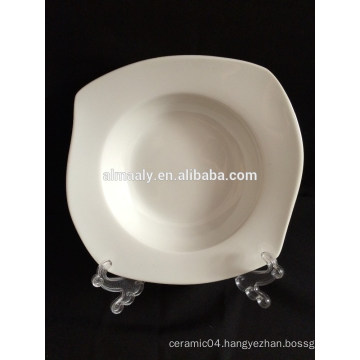 restaurant white porcelain square deep plate